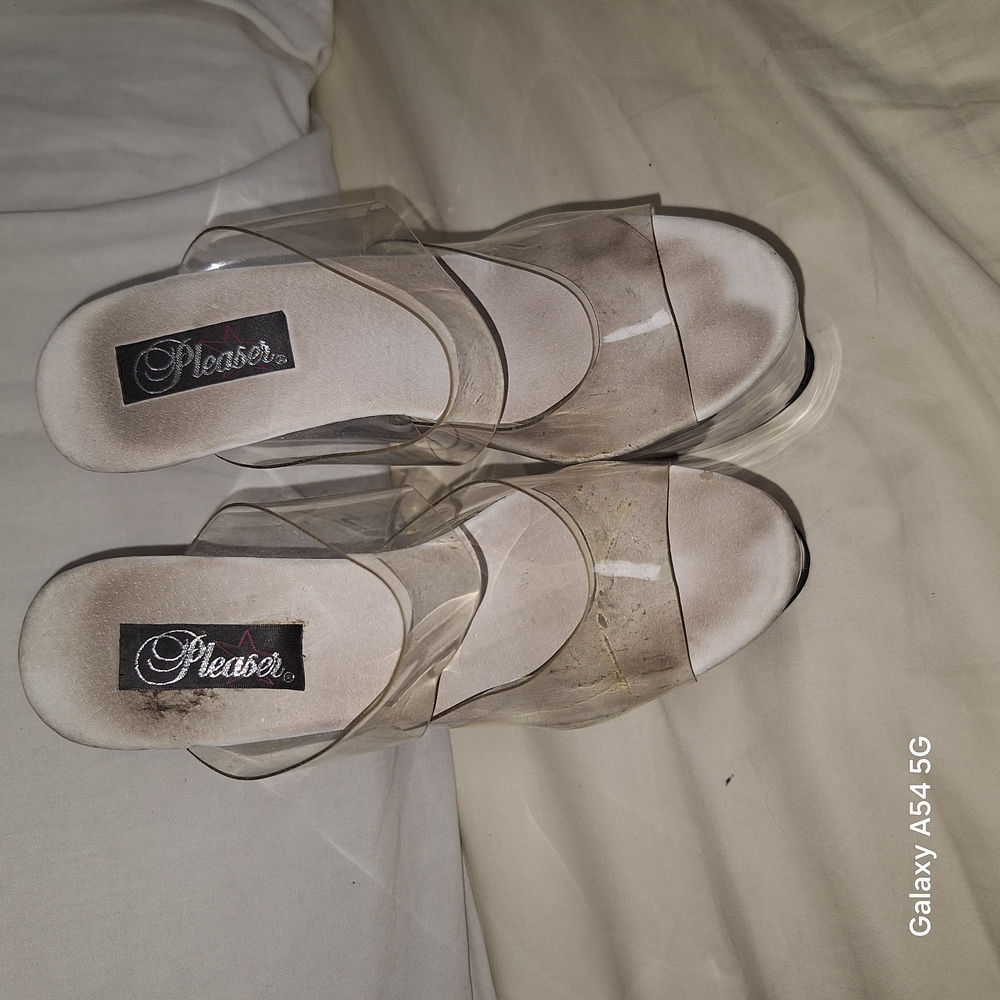 Worn Stripper Heels. Pleasing Foot Prints in Pleasers. Own A Piece Of History 😜